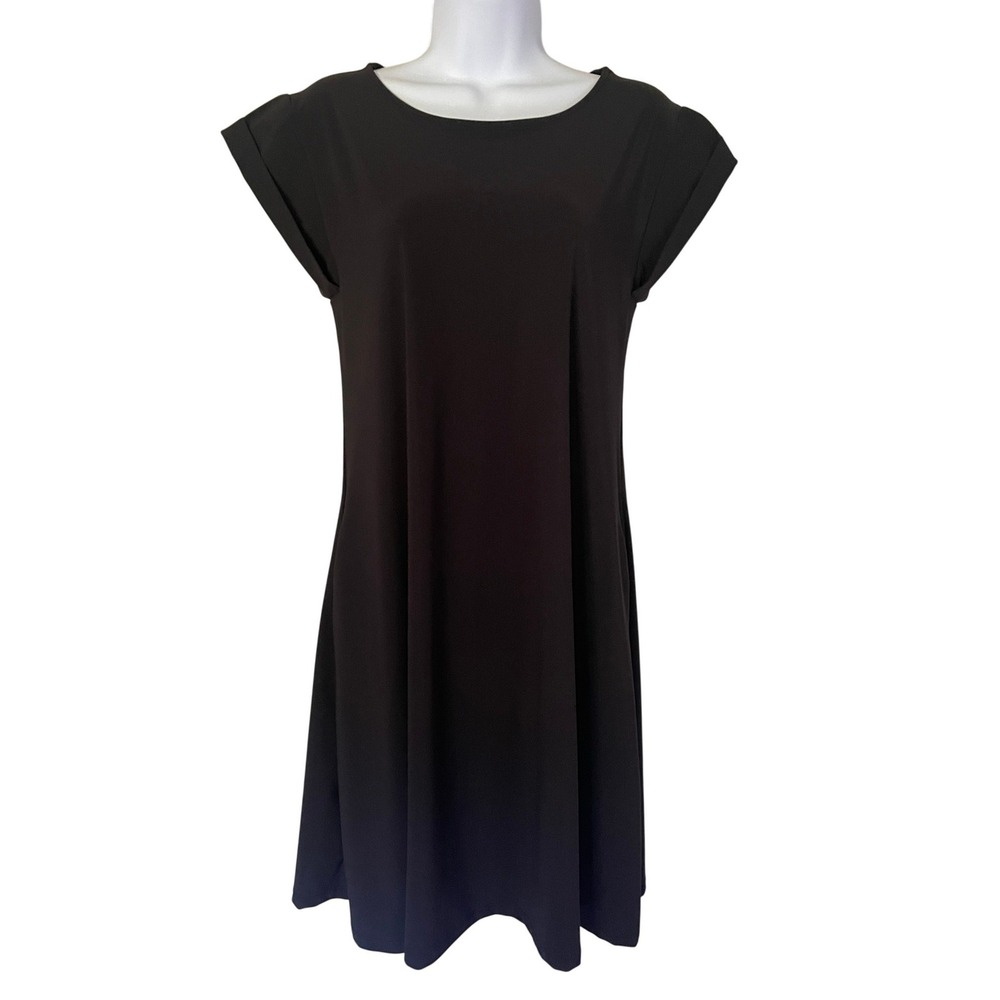 Sarah Pacini Black Short Sleeve Cap Sleeve Dress Made in Italy Size 0 NWT $565